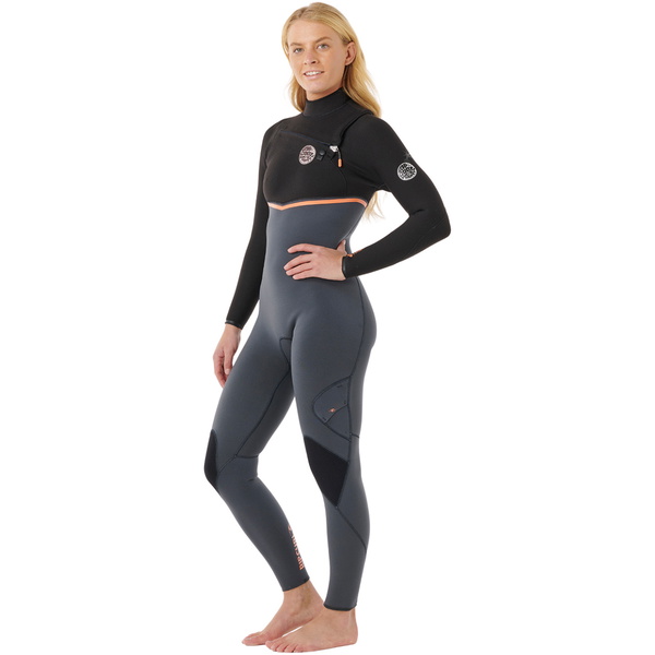 2026 Rip Curl Dame E-Bomb 3/2mm Chest Zip Våddragt 16RWFS -.. Charcoal